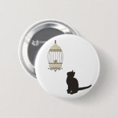 Kat en Vogelkooi Ronde Button 5,7 Cm (Voorkant /achterkant)
