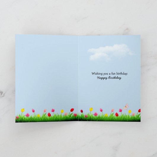 Kat- en vogeltiertulpen op een tafelkaart kaart (Binnen)