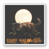 Kat en volle maan sticker (Voorkant)