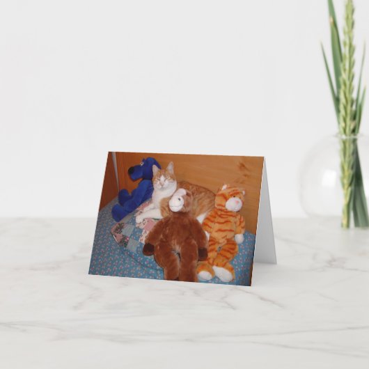 Kat en vrienden Valentijnsdag kaart (Voorkant)