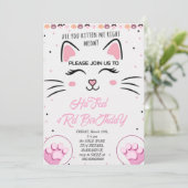 Kat en vrienden Verjaardag Uitnodiging, Printable  Kaart (Staand voorkant)