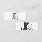 Kat- en vrouw-poten - Kies achtergrondkleur Mini Visitekaartje (Voorkant / Achterkant)