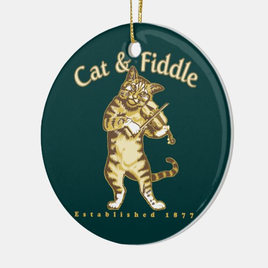 Kat en vuil keramisch ornament (Links)