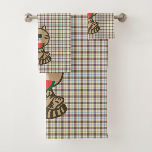 kat en watermeloenen bad handdoek (Insitu)