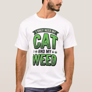 Kat En Wiet Retro Gravure T-Shirt Ontwerp_1