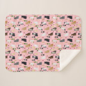 Kat- en wijnroze patroon sherpa deken (Voorkant (horizontaal))