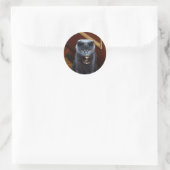 Kat en zeepbel ronde sticker (Tas)