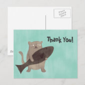 Kat en zijn vis briefkaart (Voorkant / Achterkant)