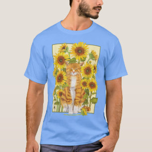 Kat en zonnebloemen voor kattenliefhebbers schatti t-shirt