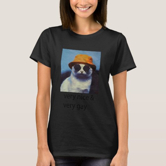 Kat Erg Leuk Erg Gay T-shirt (Voorkant)