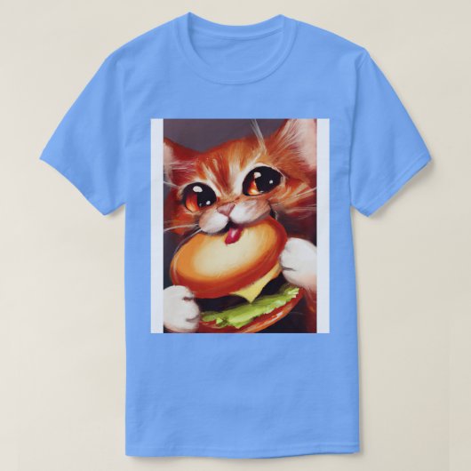 Kat eten Burger 1 T-shirt (Design voorkant)