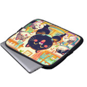 Kat eten Noodlese met vrienden Electronics Bag Laptop Sleeve (Voorkant onderkant)