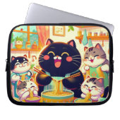 Kat eten Noodlese met vrienden Electronics Bag Laptop Sleeve (Voorkant)