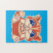 Kat Eten Pizza kleur Legpuzzel (Horizontaal)