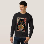 Kat Eten Ramen Grappig Trui (Voorkant volledig)