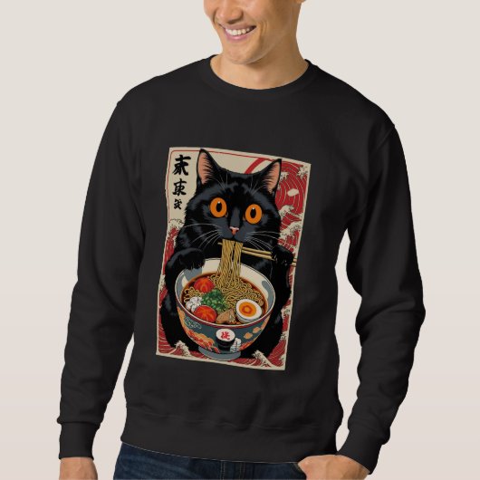 Kat Eten Ramen Grappig Trui (Voorkant)