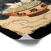  kat eten Ramen Noedels Gothic Otaku Japa Poster (Hoek)