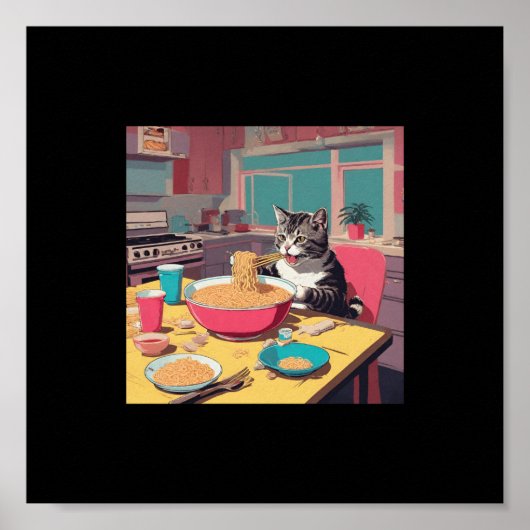 Kat Eten Ramen Noedels poster (Voorkant)