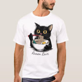 Kat Eten Ramen Noodles Grappig T-shirt (Voorkant)
