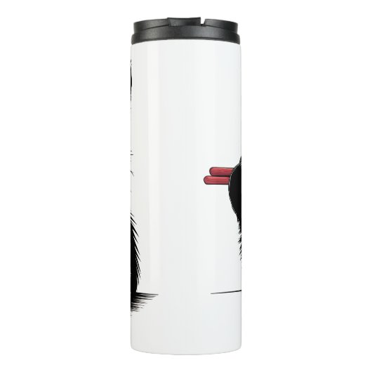 Kat Eten Ramen Noodles Grappig Thermosbeker (Achterkant)