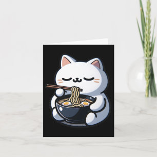 Kat Eten Ramen Noodles Kawaii Anime Japanse Cut Kaart