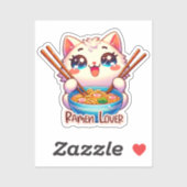 Kat Eten Ramen, Schattigee Kawaii, kat sticker (Vel)