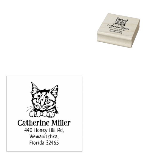 Kat Europees kort haar retouradres Rubberstempel (Gestempeld)