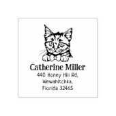 Kat Europees kort haar retouradres Rubberstempel (Afrduk)