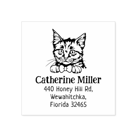 Kat Europees kort haar retouradres Rubberstempel (Afrduk)