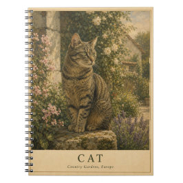 Kat Europese Landtuinen VINTAGE Notitieboek