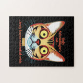 Kat-existentiële crisis van Schrodinger Legpuzzel (Horizontaal)