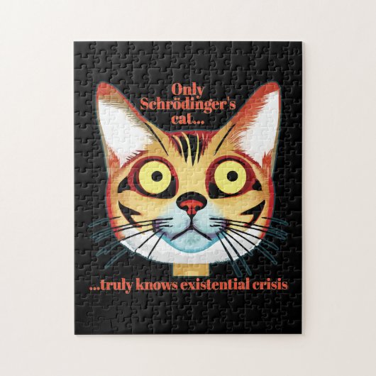Kat-existentiële crisis van Schrodinger Legpuzzel (Verticaal)