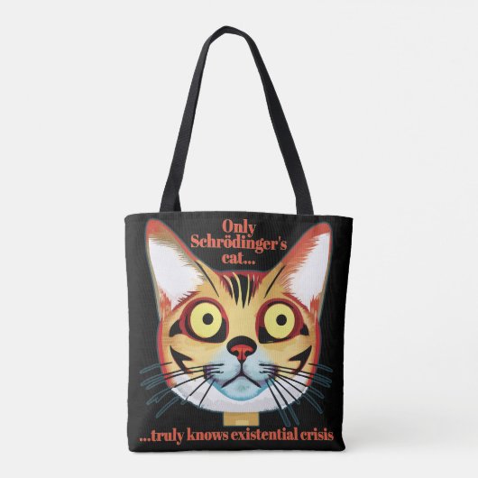 Kat-existentiële crisis van Schrodinger Tote Bag (Achterkant)