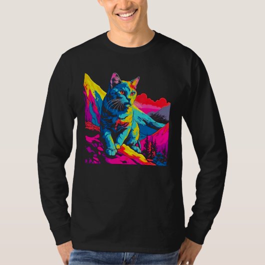 Kat Explorer Pop Art T-shirt (Voorkant)