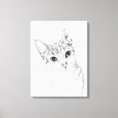Kat Eyes A potlood Tekening Canvas Afdruk (Voorkant)