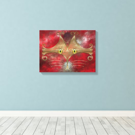 Kat-Eyes canvas afdrukken (Insitu (Houten vloer))