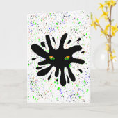 Kat Eyes die een zwarte hol uitvreet Kaart (Gele Bloem)