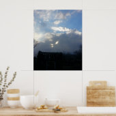 Kat Eyes Fluffy Clouds Poster (Keuken)