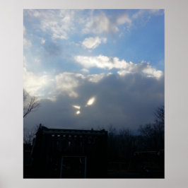 Kat Eyes Fluffy Clouds Poster