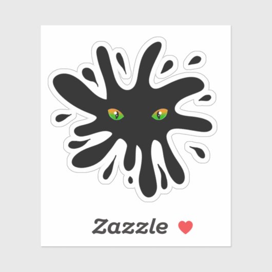 Kat Eyes kijkt uit naar een zwart blok Sticker (Vel)