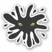 Kat Eyes kijkt uit naar een zwart blok Sticker (Voorkant)