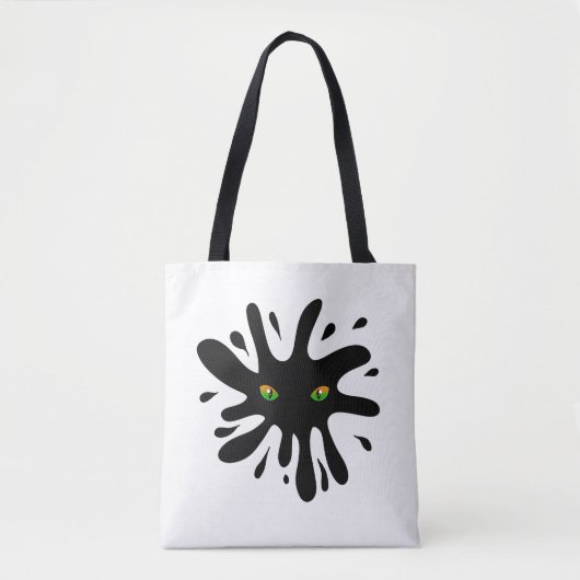 Kat Eyes kijkt uit naar een zwart blok Tote Bag (Voorkant)