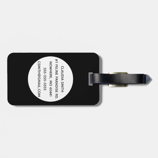 Kat Face Bagagelabel (Achterkant horizontaal)