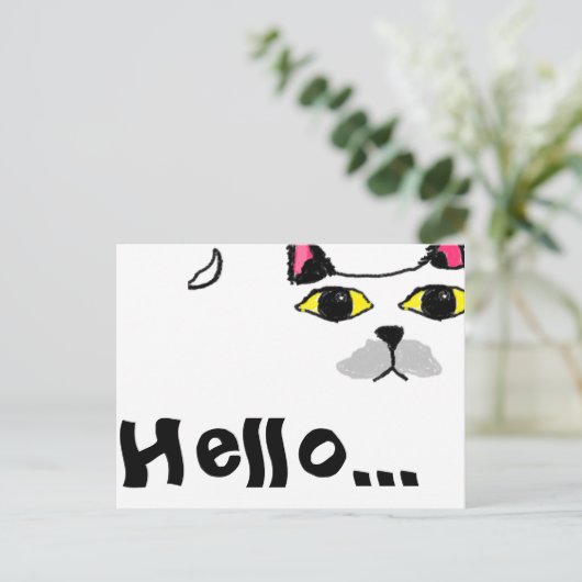 Kat Face briefkaart (Staand voorkant)