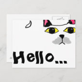 Kat Face briefkaart (Voorkant / Achterkant)