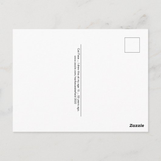 Kat Face Briefkaart (Achterkant)