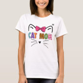 Kat Face Cat mama T-shirt (Voorkant)