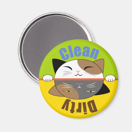 Kat Face Dish Washer Magnet (Voorkant / Achterkant)