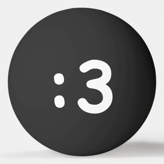 Kat Face Emoticon 3 Ping Pong Ball (Achterkant)