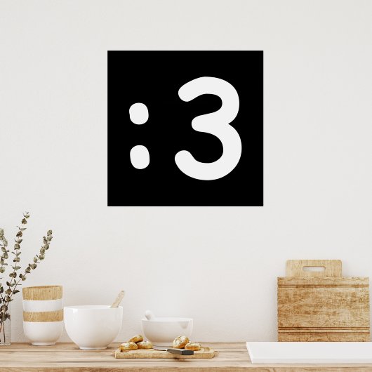 Kat Face Emoticon: 3 Poster (Keuken)